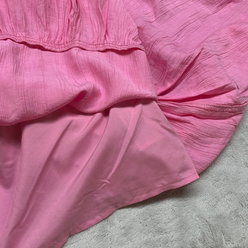 Abercrombie Kids Tiered Maxi Girls Dress 13/14 Pink Smocked Bow - Picture 9 of 13